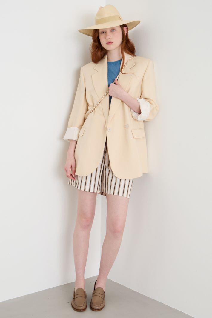 Viscose and linen double-breasted blazer Intrend