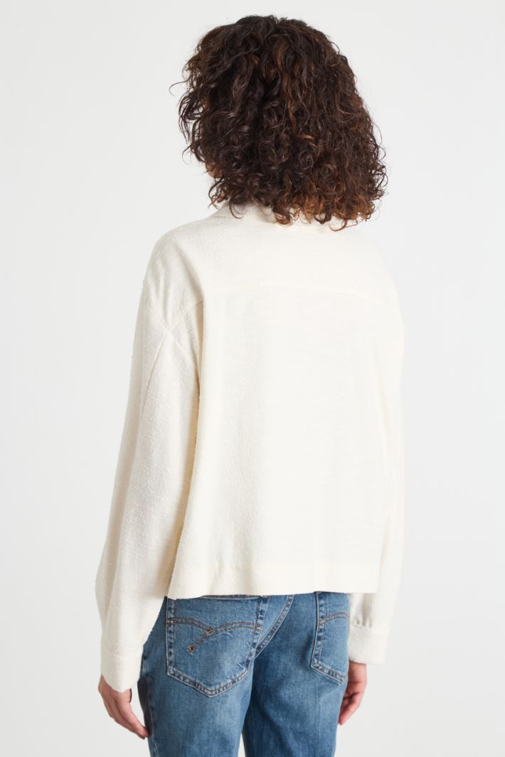 Cotton-blend basketweave jacket Intrend - 4