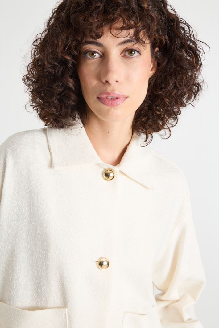 Cotton-blend basketweave jacket Intrend - 3