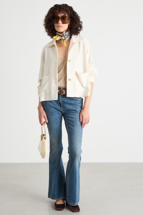 Cotton-blend basketweave jacket Intrend