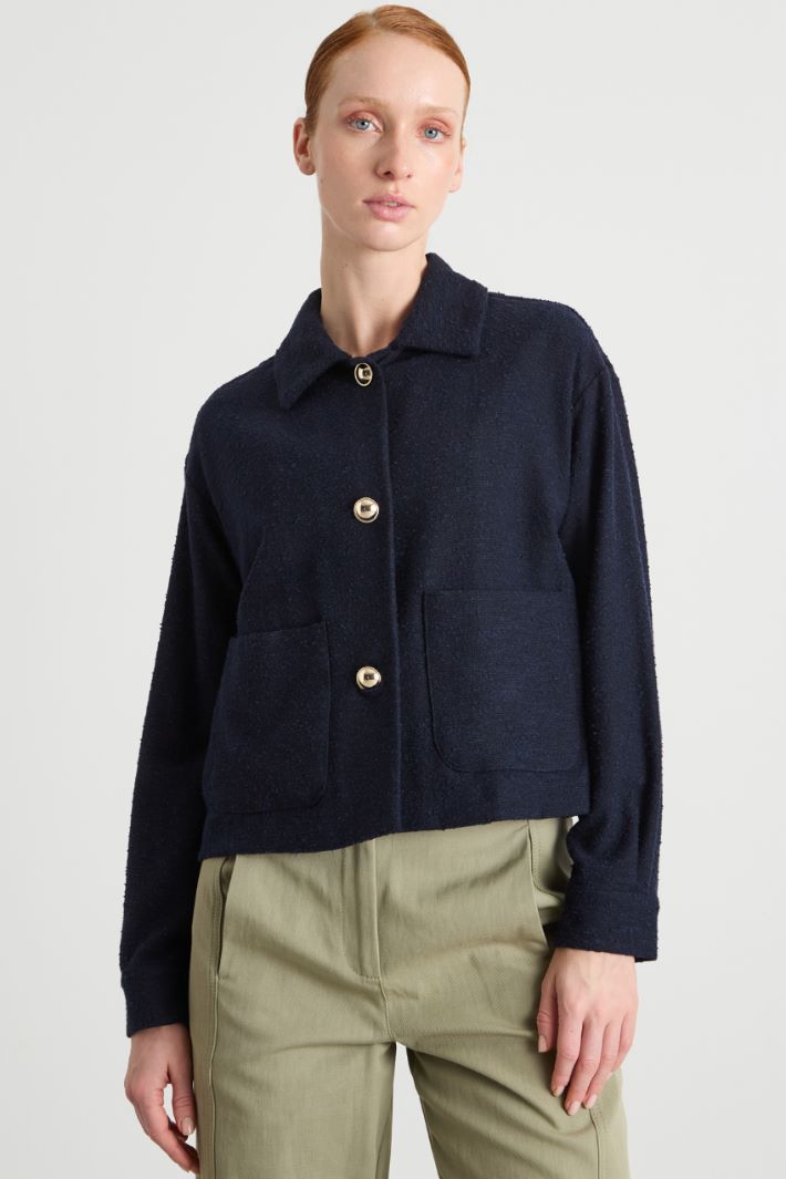 Cotton-blend basketweave jacket Intrend - 2