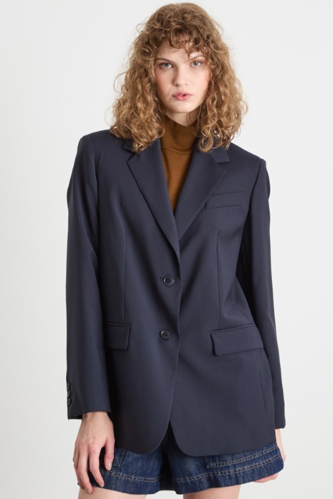 Single-breasted canvas blazer Intrend