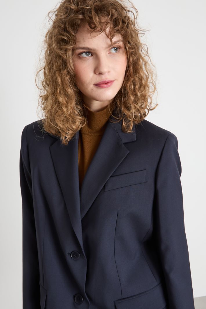 Single-breasted canvas blazer Intrend - 3