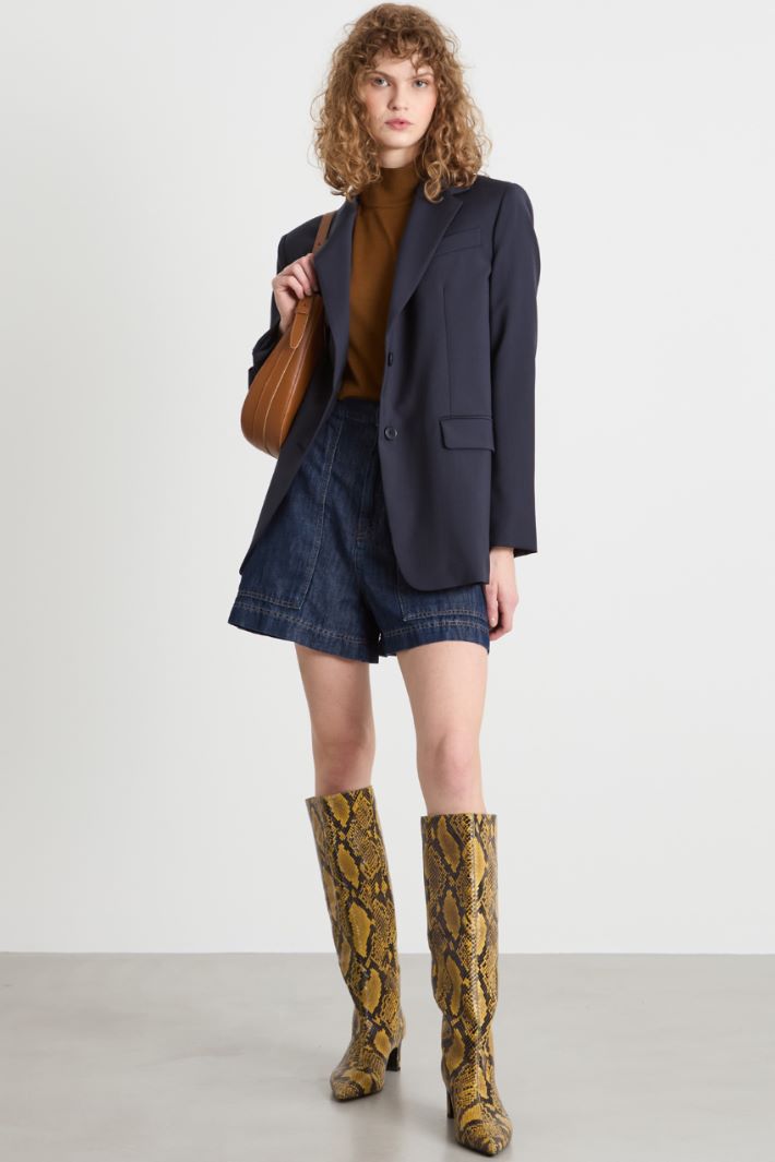 Single-breasted canvas blazer Intrend