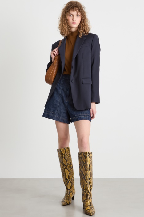 Single-breasted canvas blazer Intrend