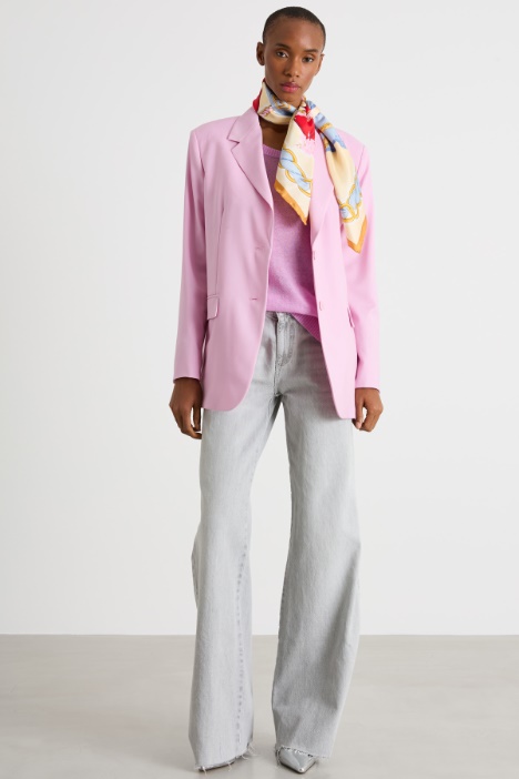 Single-breasted canvas blazer Intrend