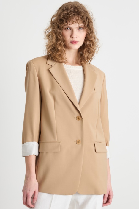 Single-breasted canvas blazer Intrend