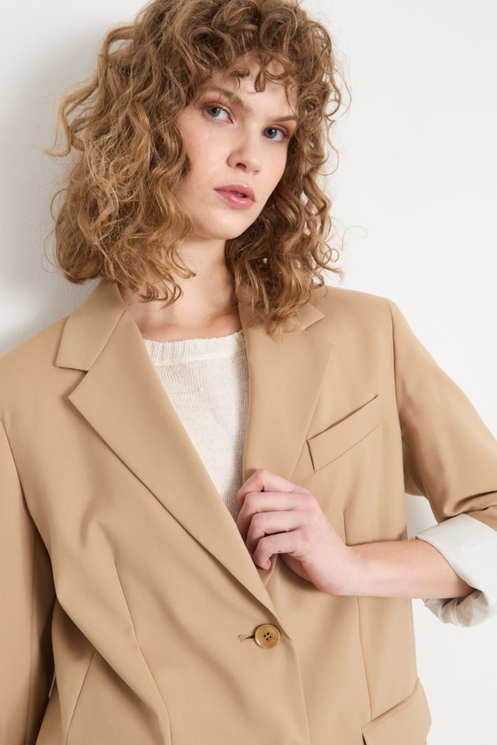 Single-breasted canvas blazer Intrend - 3