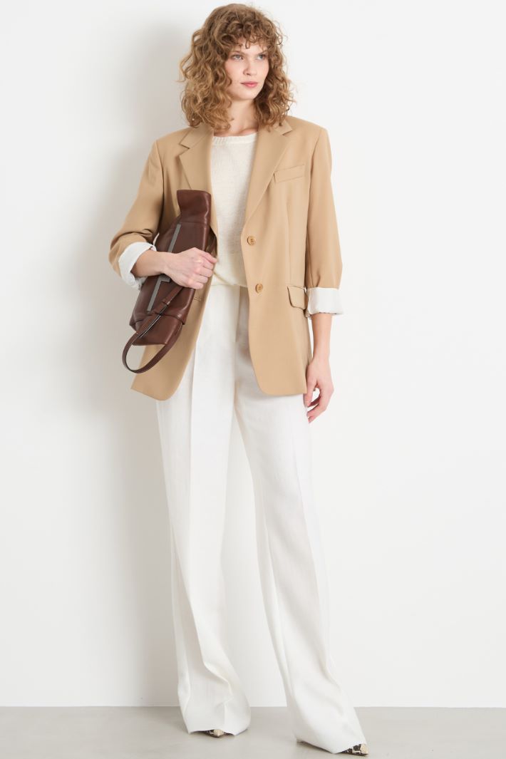 Single-breasted canvas blazer Intrend