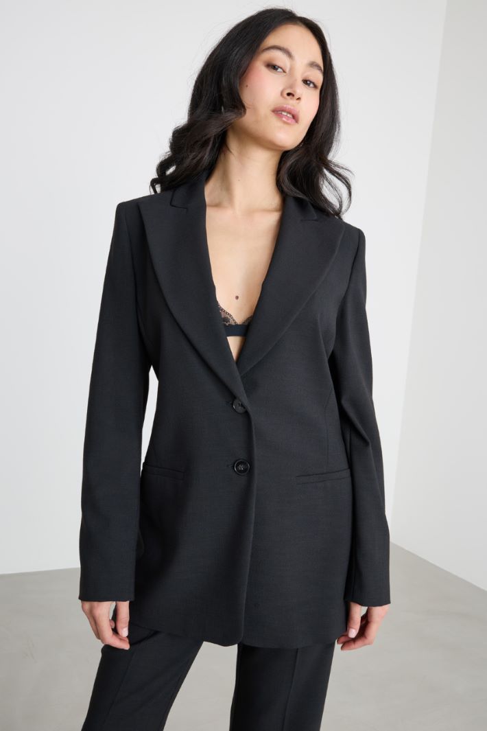 Slim-Fit Blazer with Oversized Lapels Intrend - 2