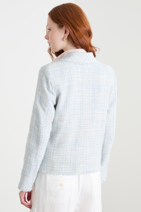 Giacca in stuoia con sfrangiature