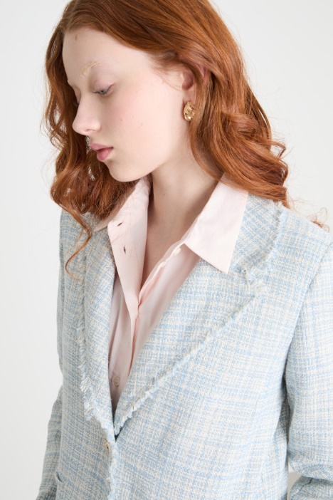 Giacca in stuoia con sfrangiature