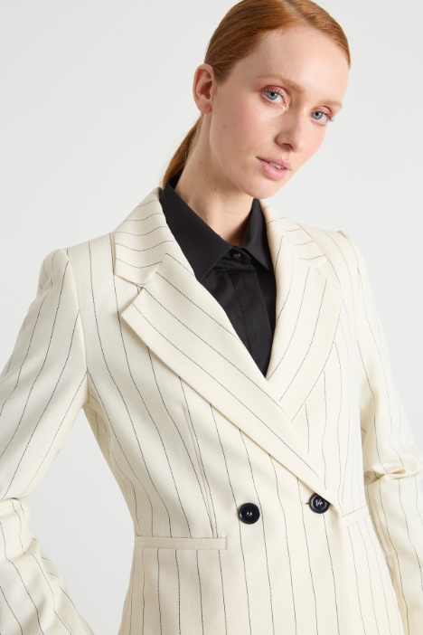 Blazer sfiancato gessato