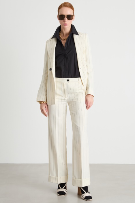 Tailored Pinstripe Blazer Intrend