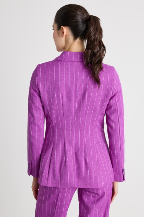 Blazer sfiancato gessato