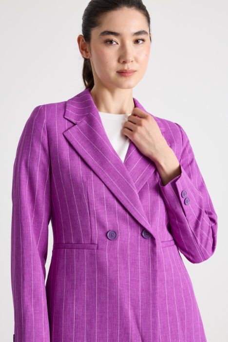 Blazer sfiancato gessato