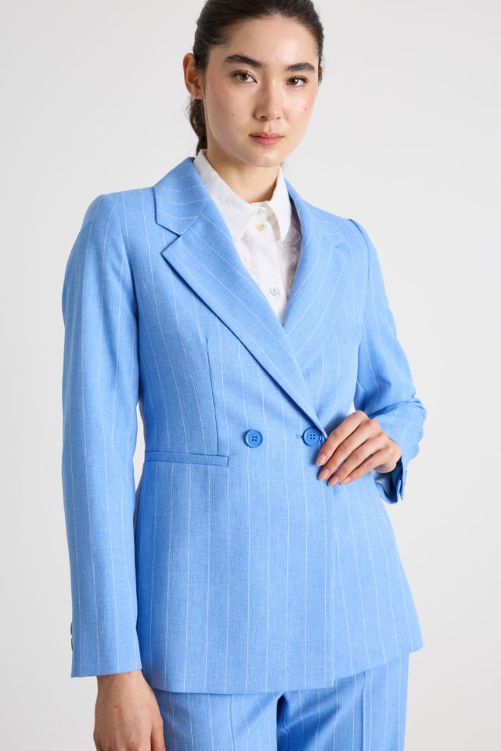 Tailored Pinstripe Blazer Intrend - 3