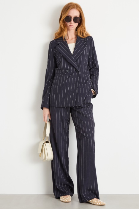 Blazer entallado de raya diplomática Intrend