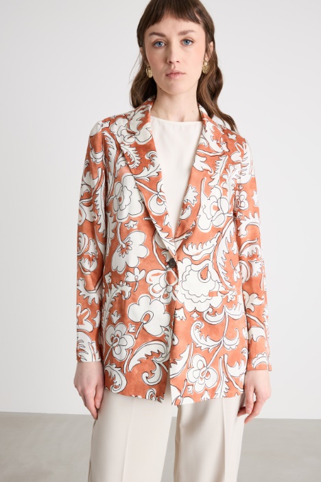 Blazer in printed technical twill Intrend
