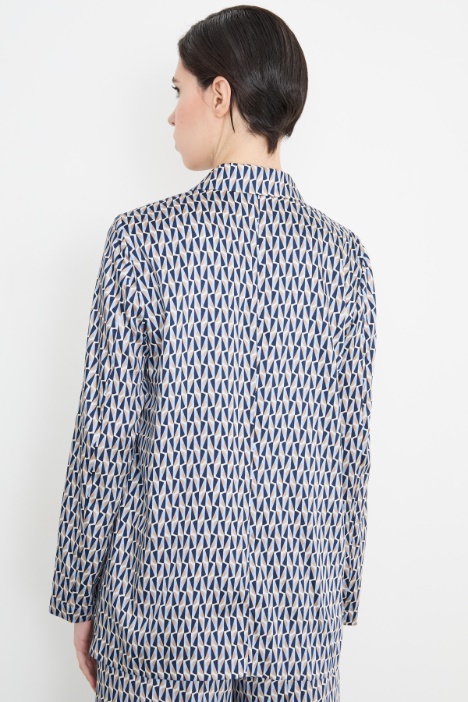Blazer in twill tecnico stampato