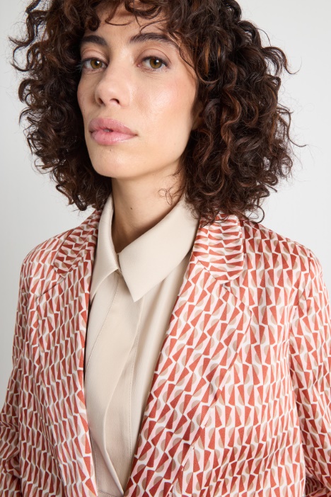 Blazer in twill tecnico stampato