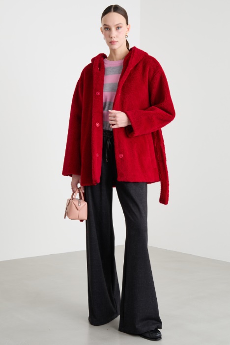 Cappotto a vestaglia in tessuto morbido e caldo Intrend