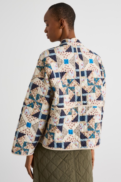 Giacca patchwork in cotone trapuntato