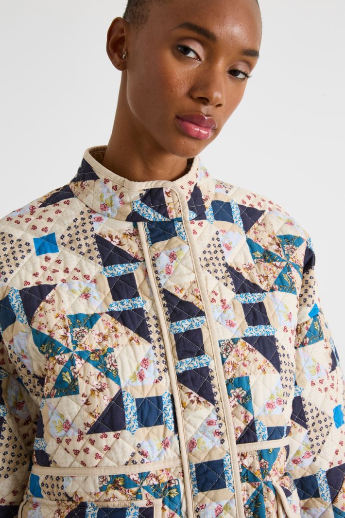 Patchwork quilted cotton jacket Intrend - 3