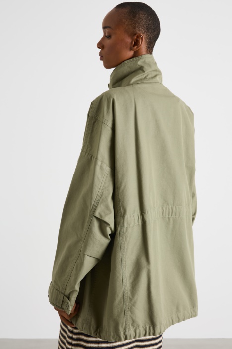Parka in canvas con collo alto