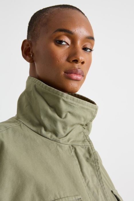 Parka in canvas con collo alto