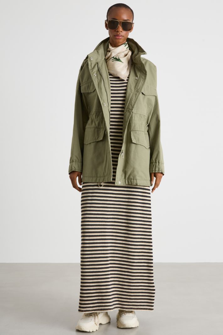 High-collar canvas parka Intrend