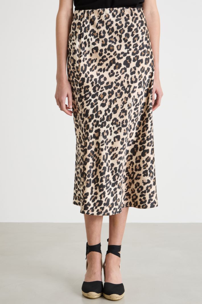 Animal Print Midi Skirt Intrend - 2