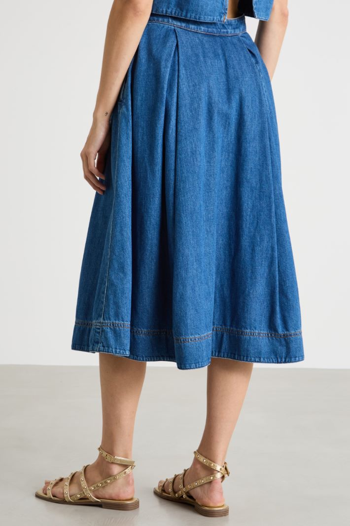 Flared denim skirt Intrend - 4