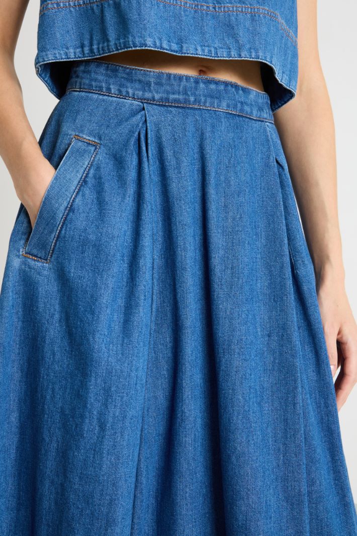 Flared denim skirt Intrend - 3