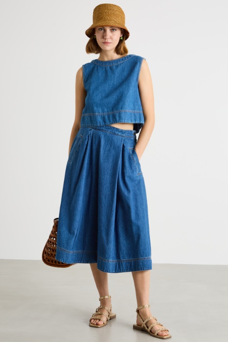 Flared denim skirt Intrend