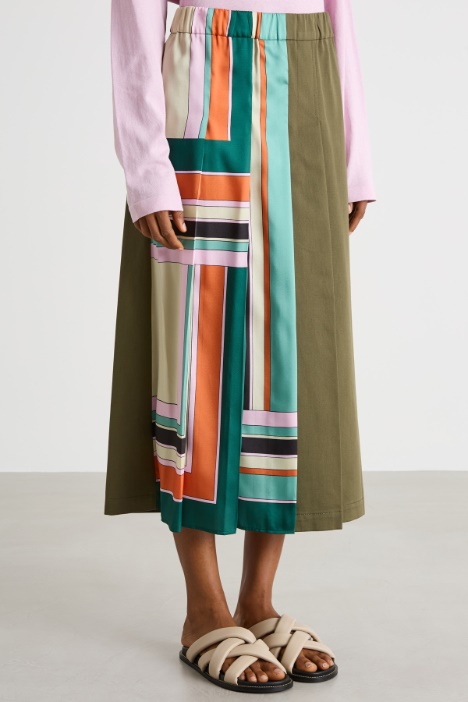 Gonna in twill stampato