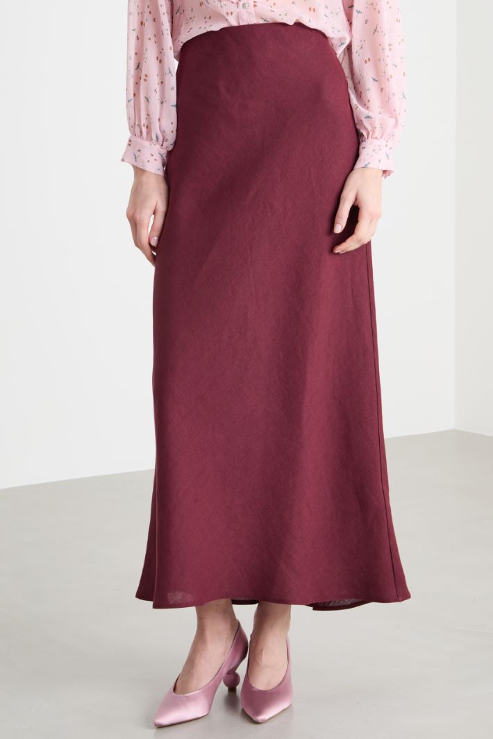 Long Linen Canvas Skirt Intrend - 2