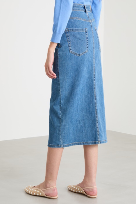 Gonna longuette in jeans