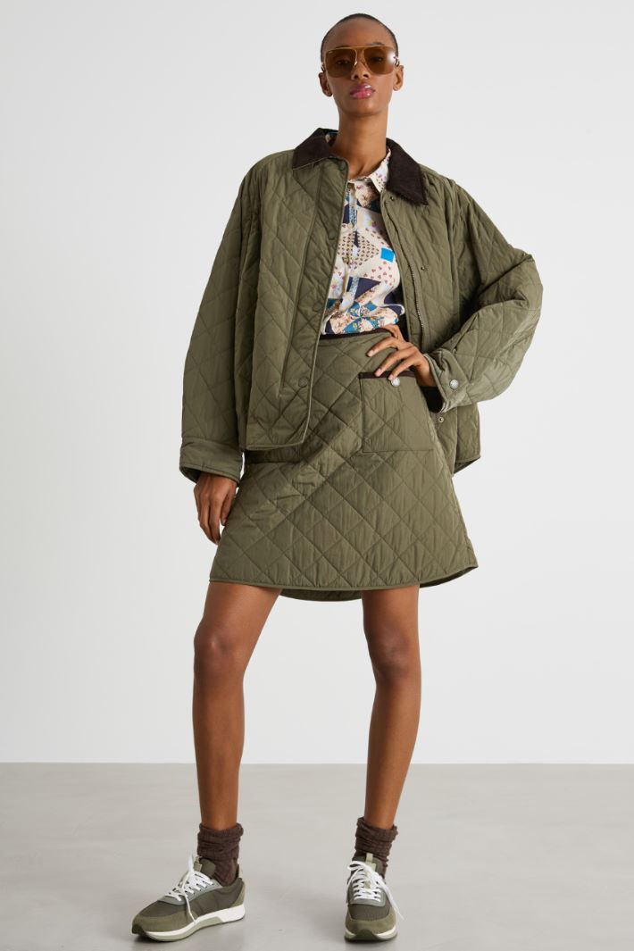 Water-repellent quilted taffeta skirt Intrend