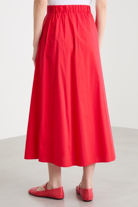 Falda evasé de popelina