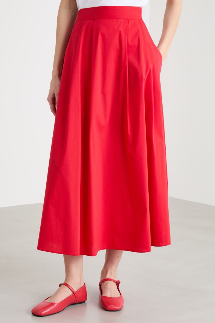 Flared poplin skirt Intrend - 2
