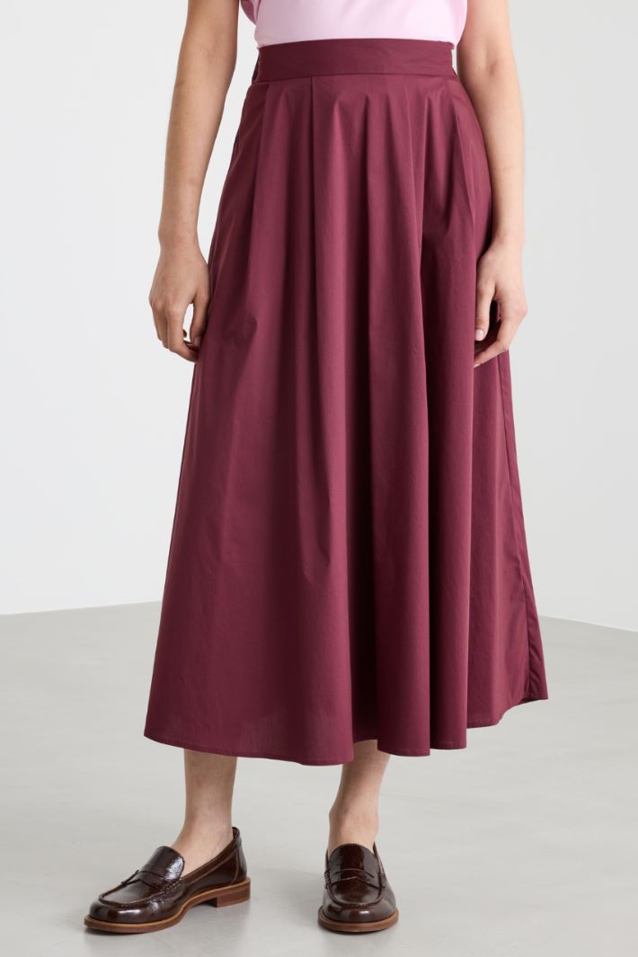 Falda evasé de popelina Intrend - 2