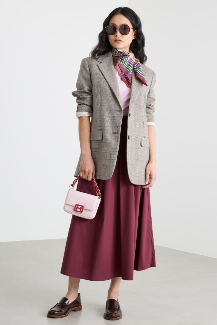 Falda evasé de popelina Intrend