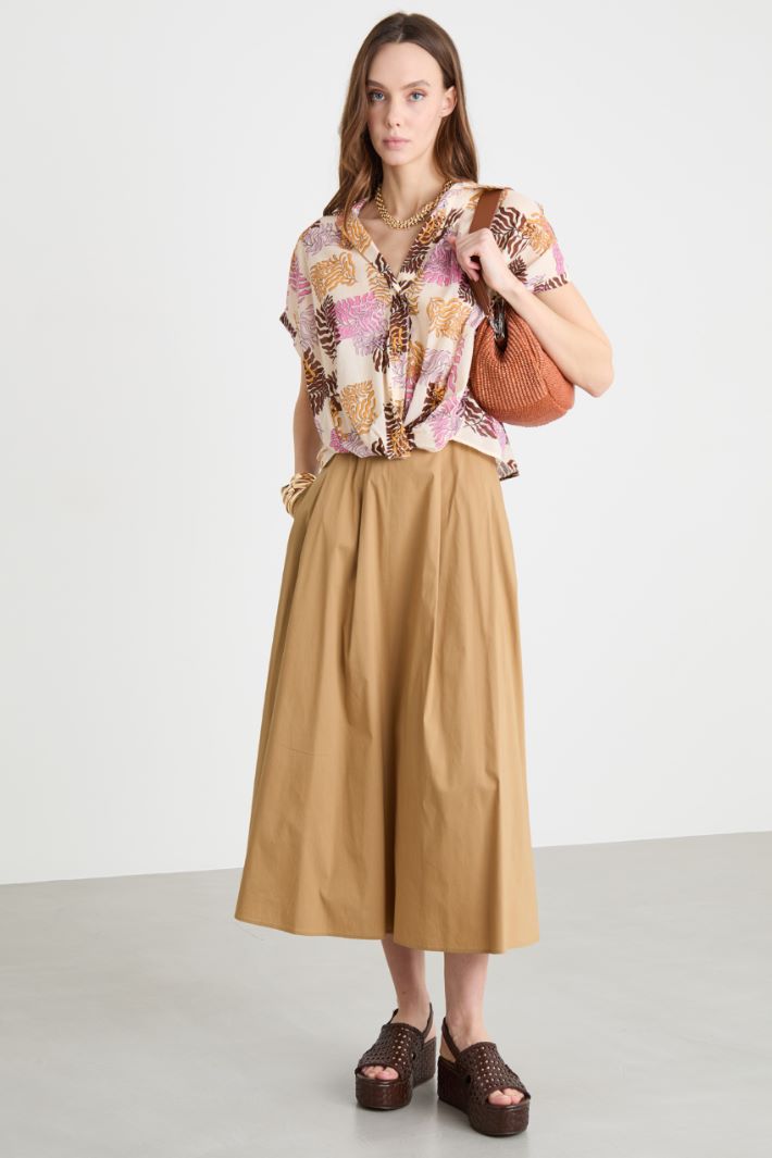 Flared poplin skirt Intrend
