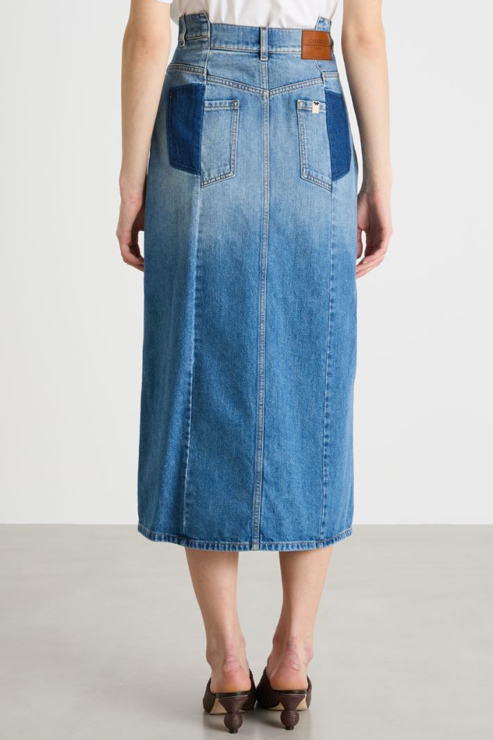 Long denim skirt Intrend - 4
