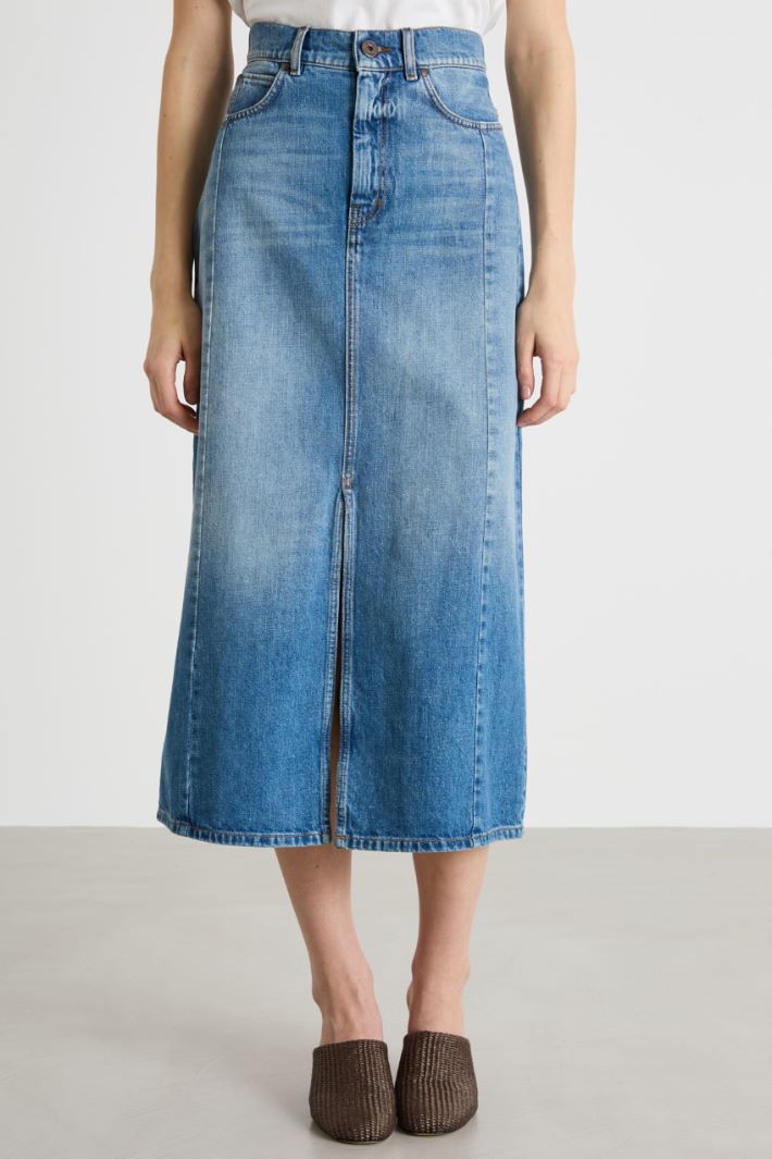 Long denim skirt Intrend - 2