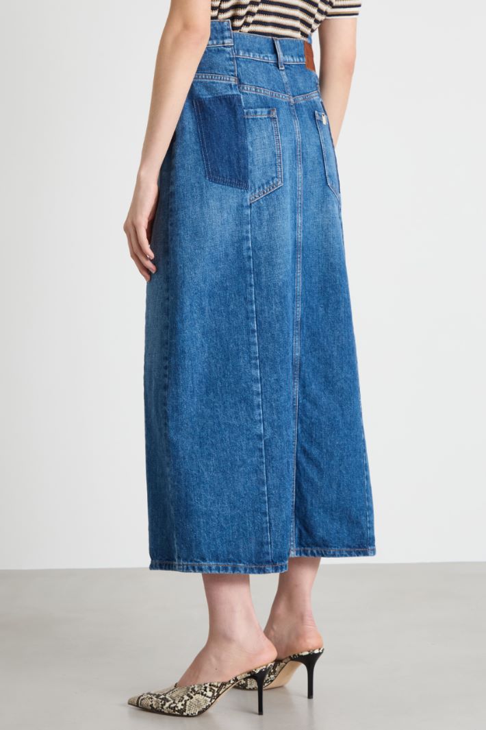 Long denim skirt Intrend - 4