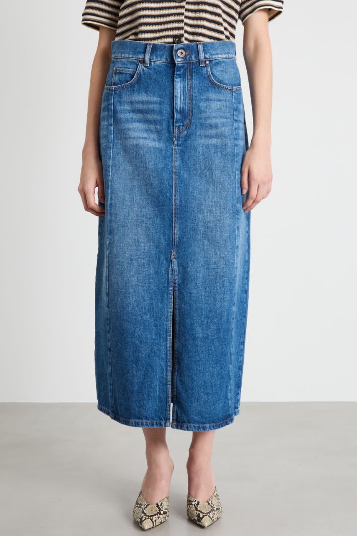 Long denim skirt Intrend - 2