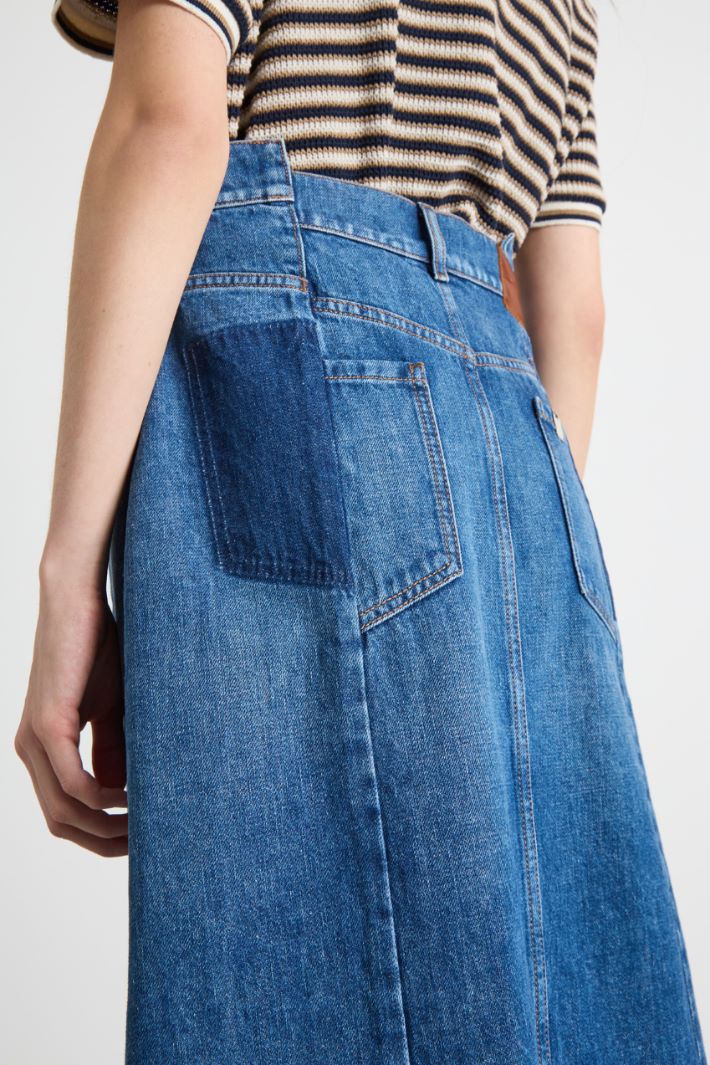 Long denim skirt Intrend - 3