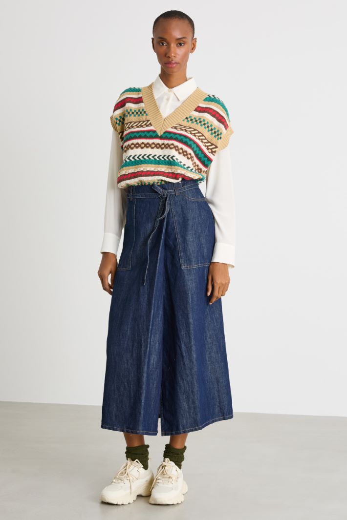 Denim skirt with pockets Intrend